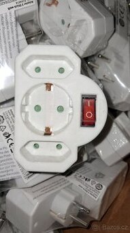 Rozdvojka s vypínačem Schuko, elektro, zasuvky