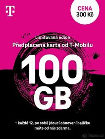 T-Mobile 100 GB dobíjecí SIM jen za 300 Kč měsíčně