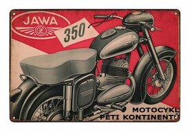 cedule plechová - Jawa 350 - Motocykl pěti kontinentů - 1