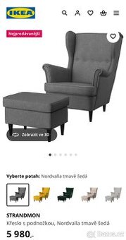 Křeslo “Ušák” IKEA s podnožkou