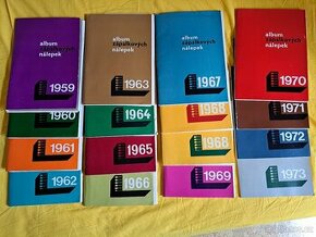 Zápalkové nálepky Československo + export r.1959 - 1973