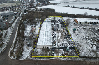 Milovice, pronájem sklad. prostor 1353 m2 se zázemím a zpevn