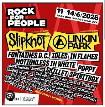 Prodám lístek na Rock For People