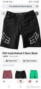 Prodám  pánské  kraťasy Fox velikosti 34 jednou oblečené
