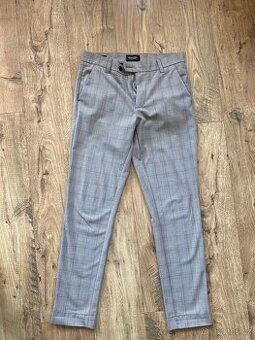 Slim Chino kostkované kalhoty, vel. 30/32, šedé