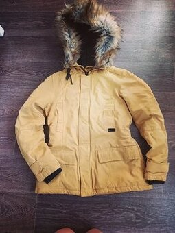 zimní hořčicová bunda, parka xs
