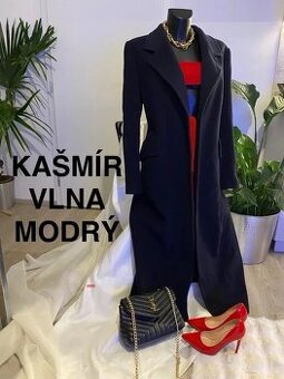 Kasmirovy vlneny vypasovany kabat modry novy 38