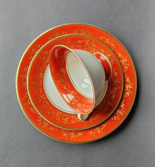 Luxusní porcelánové trio Schierholz - raritní Art Deco 1930