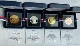 Au, Ag, Cu, Ms ZKUŠEBNÍ ODRÁŽEK - 10Kč 1928 / 2001-TOP