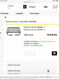 Rolety do kufru svislá originál opel Insignia