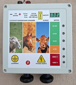 Prodám, elektrický ohradník, zdroj. SOLÁR 12V/230V 8J