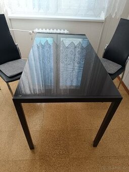 Stůl jídelní 120x80x75 černý/komaxit a 4 židle