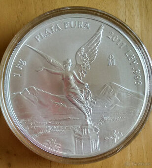 Investiční stříbro - 1kg stříbrná mince - Mexiko Libertad