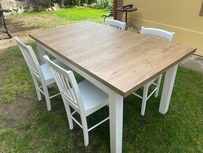 Jídelní stůl Provence + 4 bílé židle