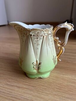 Mlékovka, porcelán, starožitná, zdobená, zlacená
