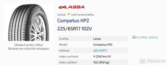 Prodej 4 ks letních pneu 225/65/R17
