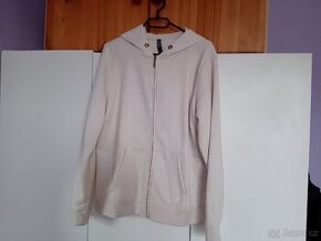 Béžová mikina na zip s kapucí (H&M)
