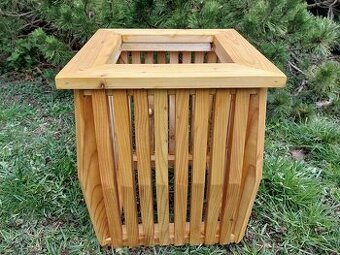 Dřevěný obal na hranaté květináče, modřínový - 1