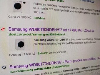 Prodám zánovní pračku SE SUSICKOU zn. Samsung --DOVEZU--