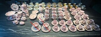 Starožitný růžový porcelán - velká sbírka