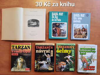 Dobrodružné knihy May, Verne, Tarzan