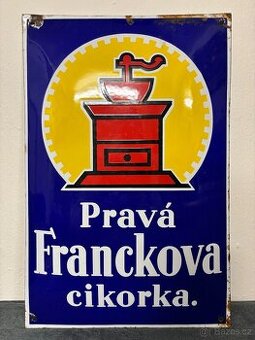 Smaltovaná cedule- Pravá Franckova cikorka