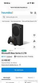 Xbox series S - černý 1TB v zaruce