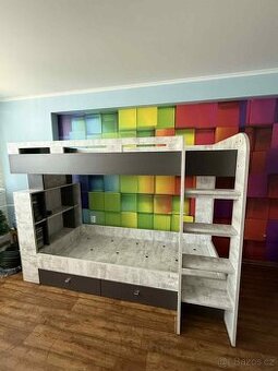 Patrová postel se zásuvkami Tablo