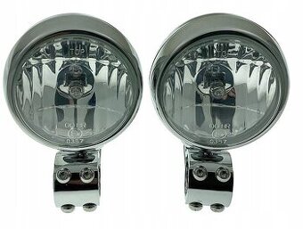 Chrom přídavná světla chopper,cruiser na padací rám.EU homol