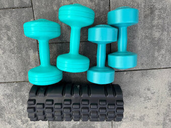 Posilovací čínky 4 kusy a yoga válec