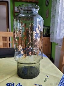 Stará váza kouřová zlacená - 1