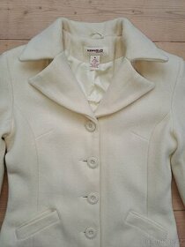 Smetanové bílý, krémový vlněný kabát Kenvelo vel. S/M - 1