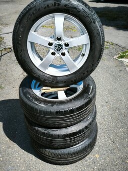 ALU kola  5x112R15 + letní  pneu, Octavia II - 1