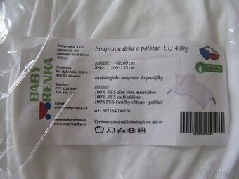 Babyrenka deka a polštář Aloe vera 400g do dětské postýlky