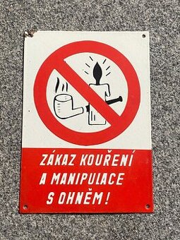 smaltovaná cedule zákaz kouření stará smaltovaná cedule