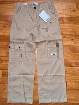 Béžové kapsáčové kalhoty Bershka 158/164 - 1