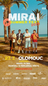 MIRAI Summer Fest Olomouc 27.7.2025 - 2 vstupenky