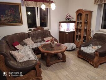 Kožená rustikalni rohova sedačka
