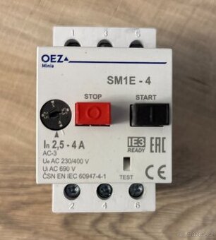 Nový motorový spouštěč (jistič) MERZ SM1E-4 2,5-4A