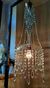 Starožitný celoskleněný lustr, lustřík