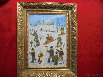 Josef Lada  Děti v zimě 1955