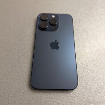 iPhone 15 Pro 128GB modrý titan, jako nový, 12 měsíců záruka