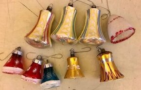 staré vánoční ozdoby mix zvonečků 9ks