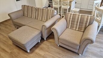 Sedací souprava - gauč, taburet, křeslo