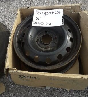 plechové disky r14 4x108; původně z Peugeota 206