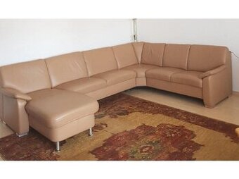 Moderní kožená sedací souprava ve tvaru "U", 3437