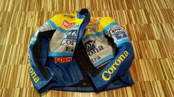 Nová kožená bunda na motorku CORONA s protektory velikost M