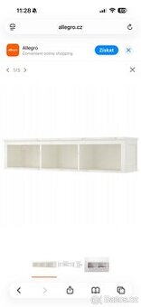 IKEA HEMNES Nástěnná police bílá mořená