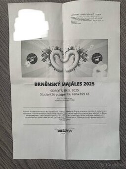 2x studentská vstupenka na Majáles Brno