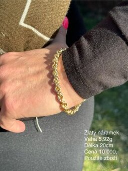 Zlatý náramek "valis" 5,92g (1689Kč/g)